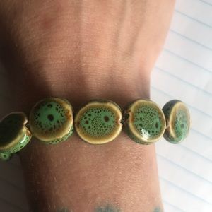 Ceramic stone painted braceleet